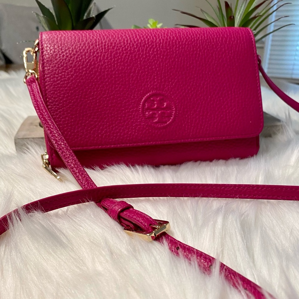 Tory Burch Bombe Fuchsia Wallet Crossbody Bag